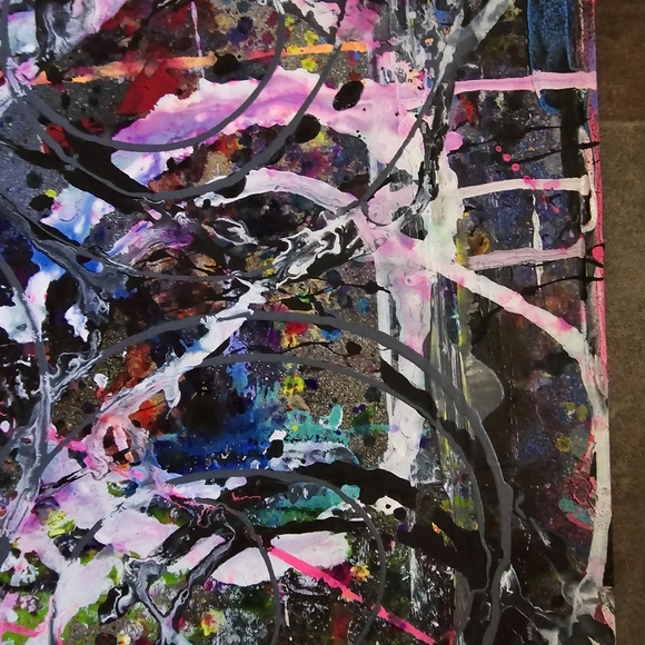 HANDCRAFTED Abstract Painting HANDPAINTED Wall Art Decor HANDMADE Color Artwork - Picture 16 of 17